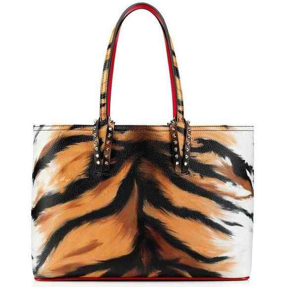 Christian Louboutin Handbags - Christian Louboutin Cabata Small Black Brown Bengale Leather Tote Shoulder Bag